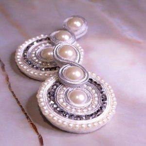 White?soutache earrings
